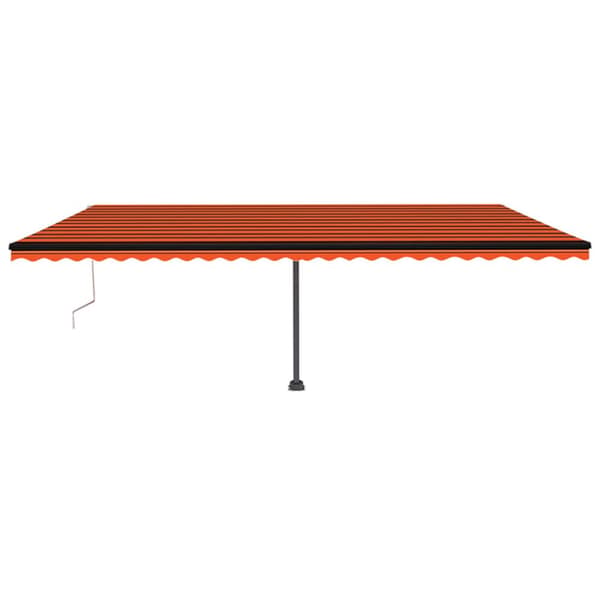 Automatisk markis med vindsensor & LED 600x350 cm orange/brun