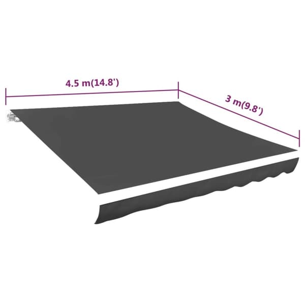 markisedug 450x300 cm antracitgrå