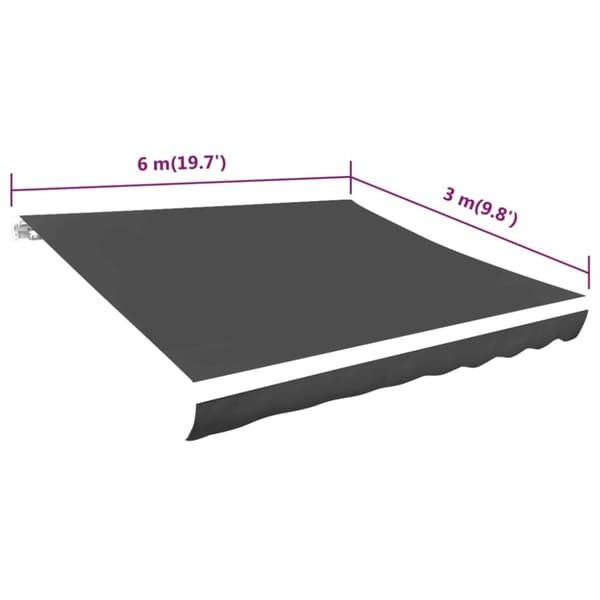 Markisduk antracit 600x300 cm