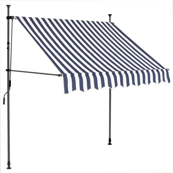 Sisäänkelattava markiisi LED-valoilla 100 cm sininen/valkoinen