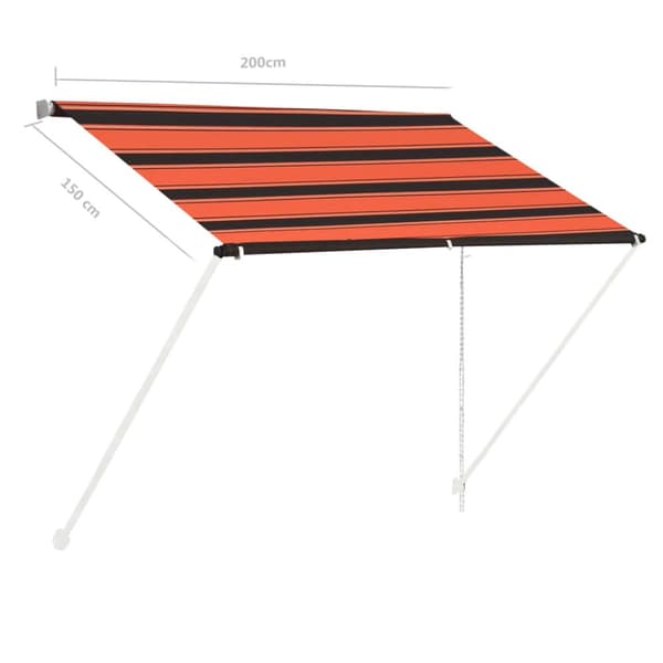 Sisäänkelattava markiisi 200x150 cm oranssi ja ruskea