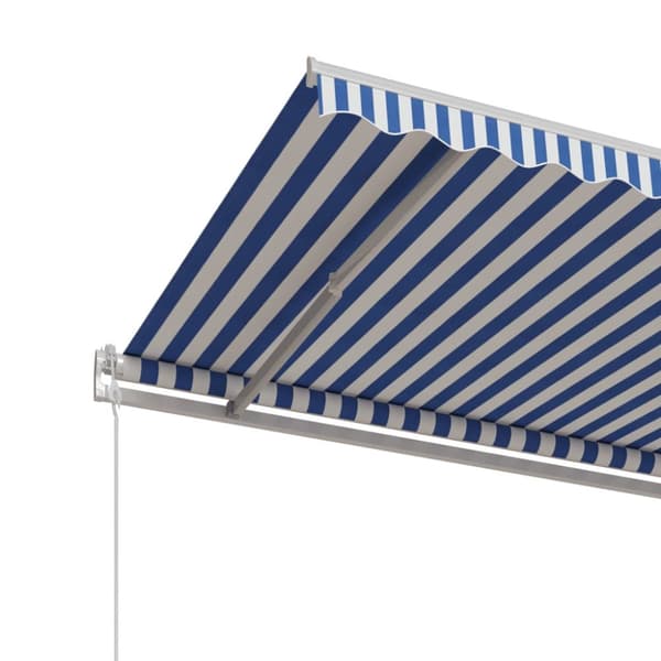 Markis automatiskt infällbar 450x350 cm blå och vit