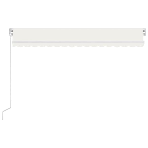 Markis manuellt infällbar med LED 400x300 cm gräddvit