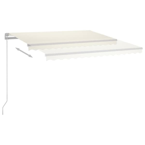 Markis manuellt infällbar med LED 400x300 cm gräddvit