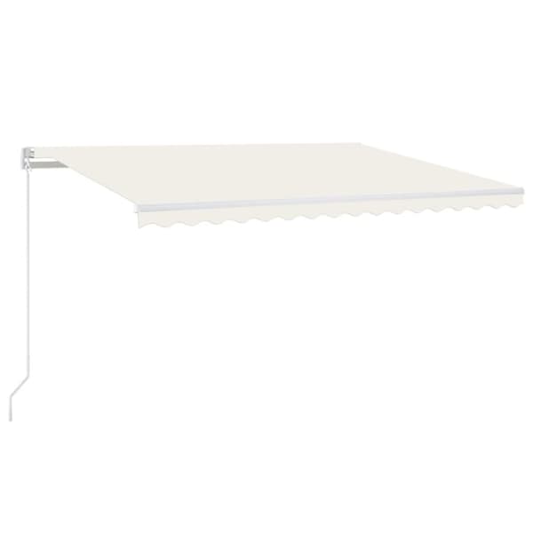 Markis manuellt infällbar med LED 400x300 cm gräddvit