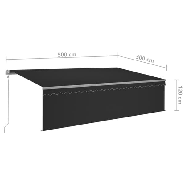 Automatiserad markis med rullgardin 5x3m antracit