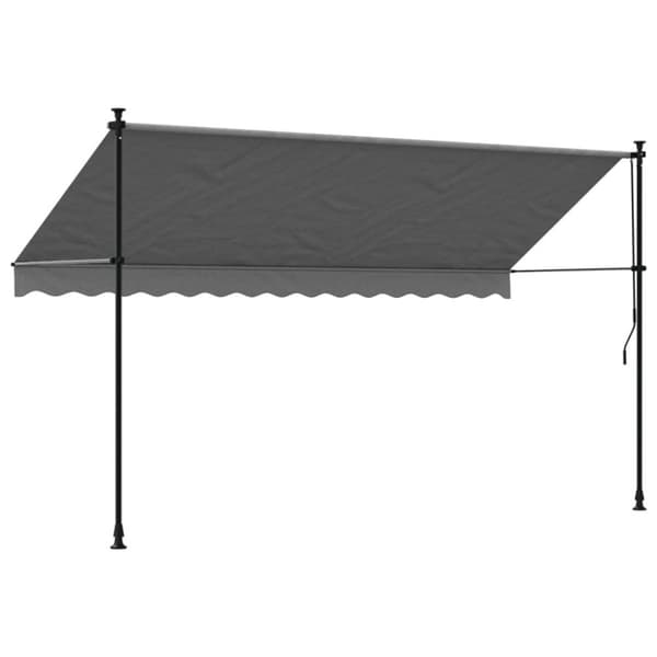 Sisäänkelattava markiisi antrasiitti 350x150 cm kangas ja teräs