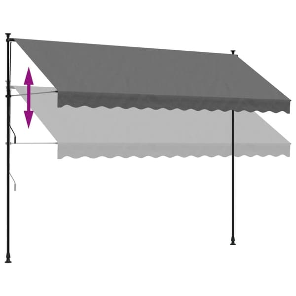 Sisäänkelattava markiisi antrasiitti 350x150 cm kangas ja teräs