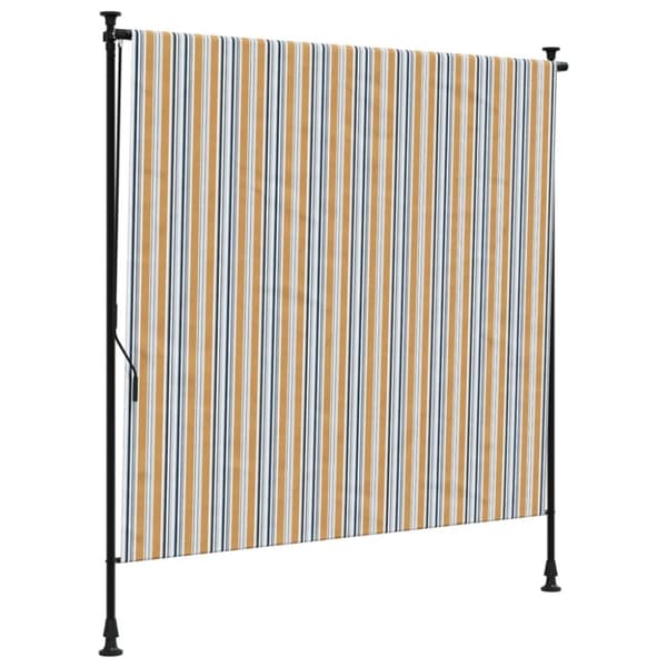 vidaXL Ulkorullaverho keltavalkoinen 150x270 cm kangas ja teräs