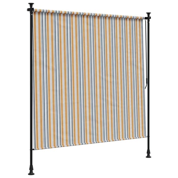 vidaXL Ulkorullaverho keltavalkoinen 200x270 cm kangas ja teräs