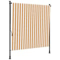 Miniatyrbillede 1 af 9: vidaXL udendørs rullegardin 150x270 cm stof og stål orange og hvid