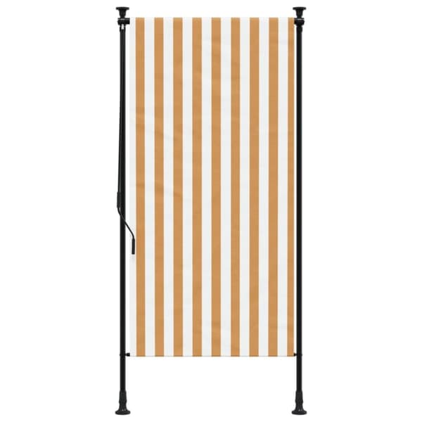 vidaXL Utendørs rullegardin oransje og hvit 120x270 cm stoff og stål
