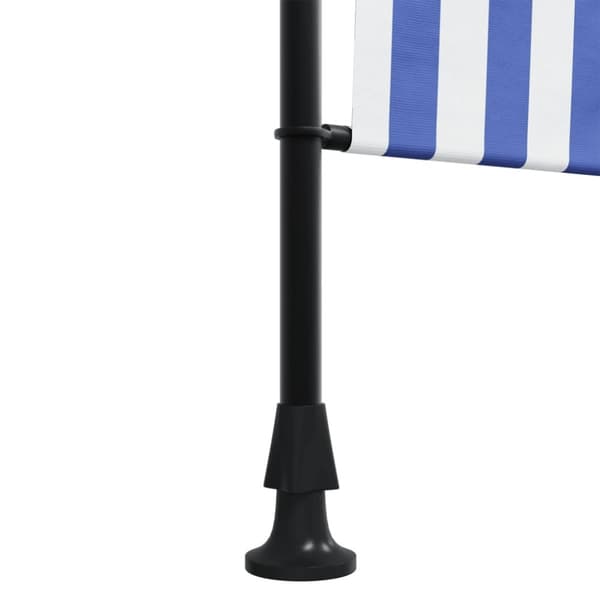 vidaXL Utendørs rullegardin blå og hvit 150x270 cm stoff og stål