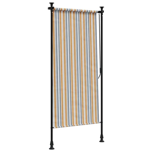 vidaXL udendørs rullegardin 100x270 cm stof og stål gul og hvid