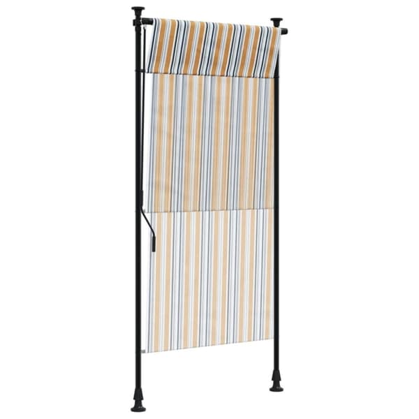 vidaXL udendørs rullegardin 100x270 cm stof og stål gul og hvid