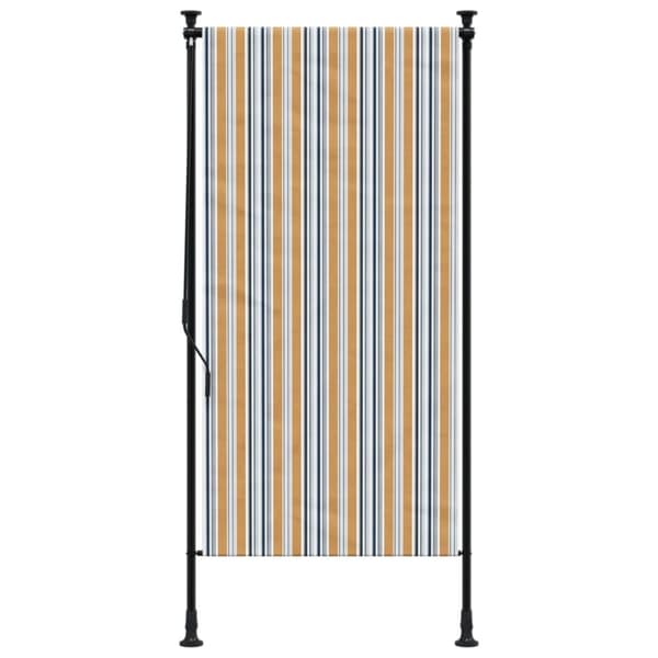 vidaXL udendørs rullegardin 100x270 cm stof og stål gul og hvid