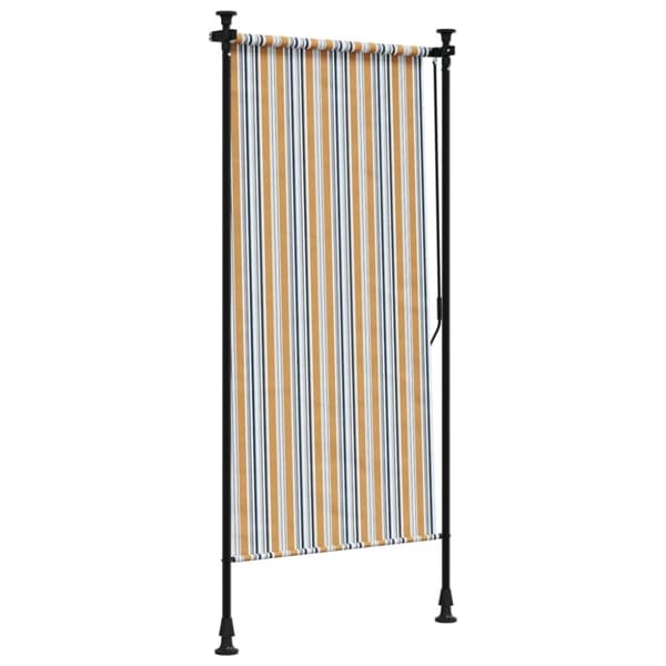 vidaXL udendørs rullegardin 120x270 cm stof og stål gul og hvid