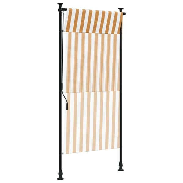 vidaXL Rullgardin utomhus orange och vit 100x270 cm tyg&stål