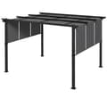 Miniatyrbillede 1 af 6: Rootz Pergola - Solbeskyttelse - Vejrbestandig - UV-stråler beskytter - Jordpæle - Stål+polyesterstof - Mørkegrå - 357L x 296W x 235Hcm