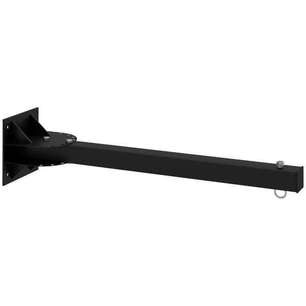 Rootz Boksäckshållare - Väggmonterad - 9 Vinklar - Monteringsskruvar - Svängkrok - Karbinhake - Två sidomarkiser - Stål - Svart - 80L x 17W x 48H cm