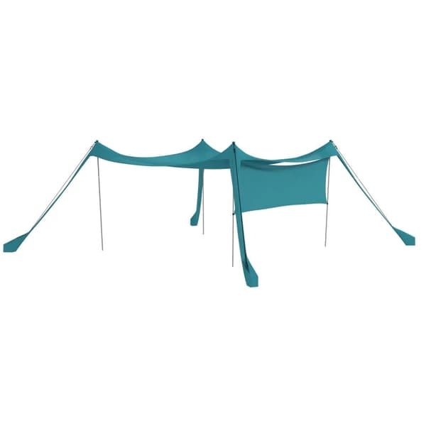 Rootz Markiser - Vandtæt - Justerbar letvægts - Foldbar Markise - Stålstøtter - Sidepanel - Jordspyd - Bæretaske - Polyester - Himmelblå - 300L x 300W