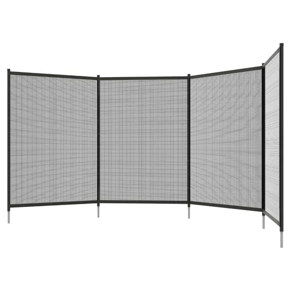 Rootz-allasaita - Turva-aita - 4 kpl - Turva-lapset - Talliasennus - Ruostumaton teräs - Säänkestävä - Alumiini-tekstiline - Musta - 365 x 126 cm