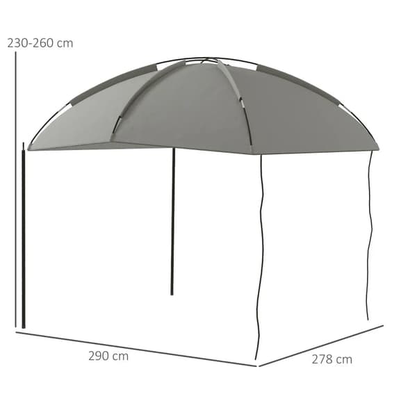 Rootz biltält - Baktält - Ingår - Transportväska - Stödstolpe - Markspikar - Bärväska - Polyester Taft-glasfiber-stål - Ljusgrå - 290L x 278W x 230-26