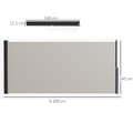 Miniatyrbillede 3 af 7: Rootz Sidemarkise - Sidegardin - Udtrækbar - Ekspansionsskruer - Privacy Screen - Aluminium - Polyester - Lysegrå - 300L x 100H cm