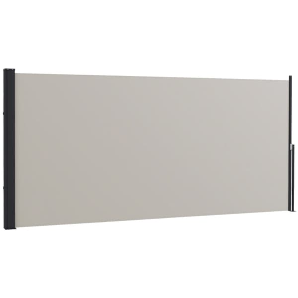 Rootz Sidemarkise - Sidegardin - Udtrækbar - Ekspansionsskruer - Privacy Screen - Aluminium - Polyester - Lysegrå - 300L x 100H cm