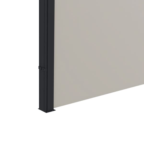Rootz Sidemarkise - Sidegardin - Udtrækbar - Ekspansionsskruer - Privacy Screen - Aluminium - Polyester - Lysegrå - 300L x 100H cm