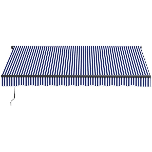 Rootz Sun Markis - Markis uteplats - Handvev - Väderbeständig - Handvev - Väggfäste - Blå - Vit - 247cm X 295cm