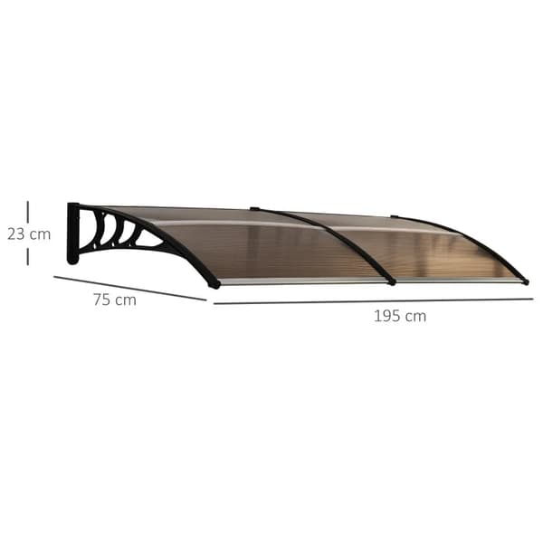Rootz Canopy - UV-bestandig - Vandafvisende - PC-ark - Polypropylen og aluminium - Brun - 75 x 195 x 23 cm