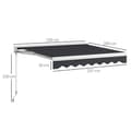 Miniatyrbild 3 av 4: Rootz Markis - El - Manuellt utdragbar - Väggfästen - Hel kassett - Fjärrkontroll - Aluminiumram - Polyester - Grå - 250L x 200W cm
