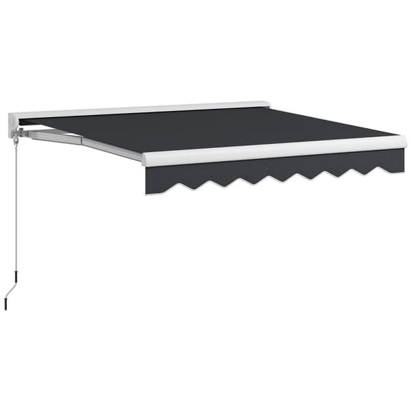 Rootz Markis - El - Manuellt utdragbar - Väggfästen - Hel kassett - Fjärrkontroll - Aluminiumram - Polyester - Grå - 250L x 200W cm