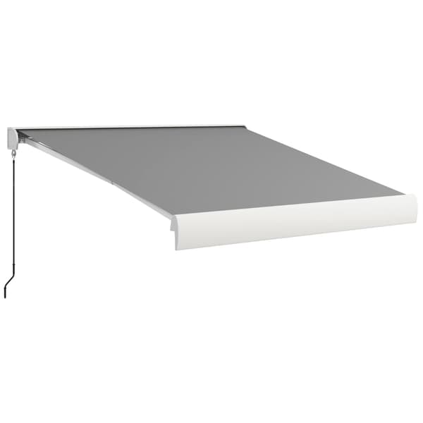 Rootz Markise - Elektrisk - Manuelt forlænges - Vægbeslag - Fuld kassette - Fjernbetjening - Aluminiumsramme - Polyester - Lysegrå - 295L x 250W cm