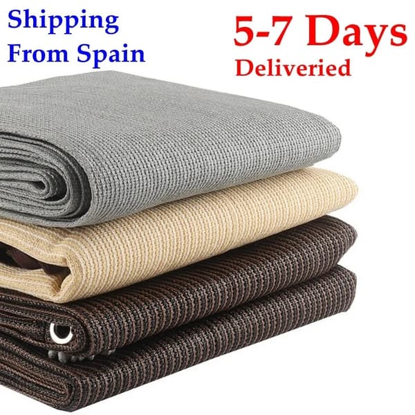 Solsejl Net, 95% Skygge, UV Blokering, Beige, 1,5mx6m