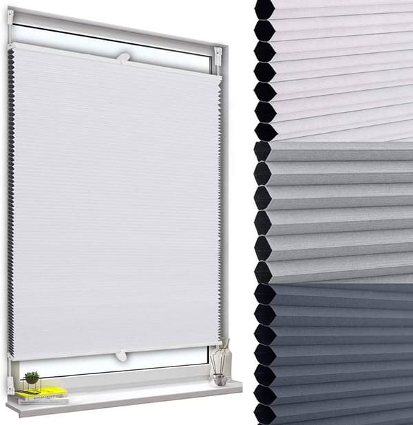 Rootz dubbla plisserade persienner av honeycomb - Sekretessrullgardiner - Isolerande fönsterbeklädnader - Ljusblockerande - Energisparande - Enkel ins