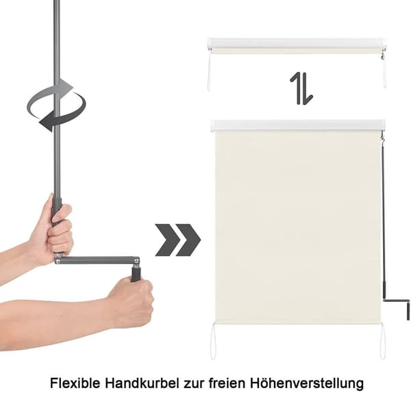 Rootz Vertikal Markis - Utomhusskydd - Uteplatsmarkis - Slitstark, UV-skyddande, Vattenavvisande - Handvev - 100cm x 240cm