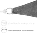 Miniatyrbild 6 av 8: Rootz HDPE Sun Sail - Shade Segel - Solskydd Canopy - UV-skyddande - Hållbar - Enkel installation - Olika storlekar