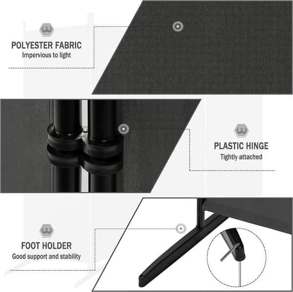Rootz Premium Vikbar Privacy Screen - Rumsavdelare - Utomhuspartition - Slitstark polyester - Mångsidig och bärbar - Enkel installation - 223cm x 172c
