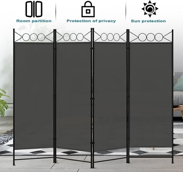 Rootz Premium hopfällbar rumsavdelare - Sekretessskärm - Space Separator - Slitstark polyester - Flexibel och bärbar - Snygg design - 223cm x 172cm
