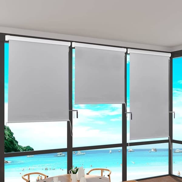 Rootz Lodret Markise - Udendørsskærm - Privacy Screen - Holdbar polyester, UV-beskyttelse, Nem justering af håndsving - 100x140cm, 100x240cm, 140x140c