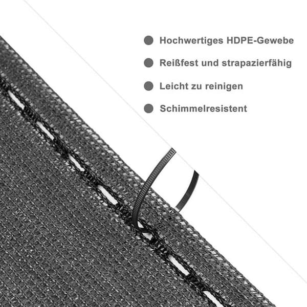 Rootz HDPE Knit Privacy Fence Screen - Skyggeskærm - Udendørs barriere - UV-beskyttelse - Rivebestandig - Vind- og støvblok - Flere størrelser (1m-2m