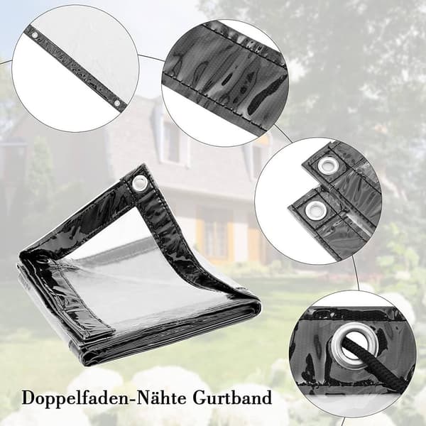 Rootzin läpinäkyvä suojapeite - Kirkas kansi - Suojalevy - 100 % vedenpitävä - Säänkestävä - Kestävä PVC - Saatavilla useita kokoja