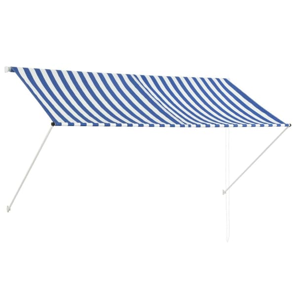 vidaXL foldemarkise 250x150 cm blå og hvid -  Markiser