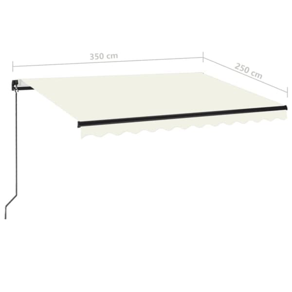 vidaXL Manuaalisesti sisäänkelattava markiisi 350x250 cm kerma -  Markiisit