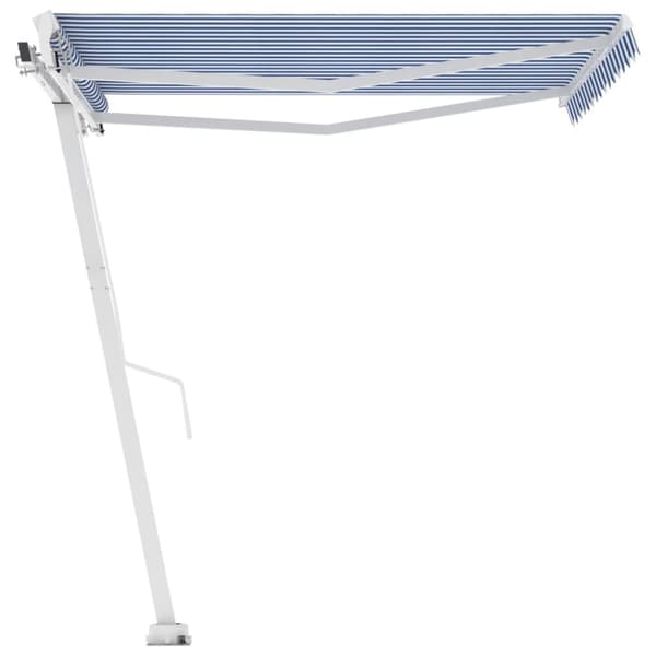 vidaXL Fristående markis manuell 300x250 cm blå/vit - Markiser