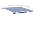 Miniatyrbild 11 av 11: vidaXL Markis med stolpar manuellt infällbar 3x2,5 m blå och vit -  Markiser