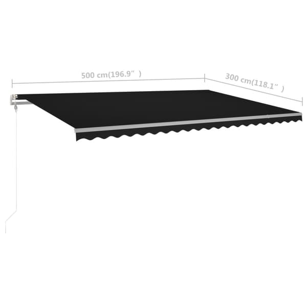 vidaXL Manuaalisesti kelattava markiisi tolpilla 5x3 m antrasiitti - Markiisit