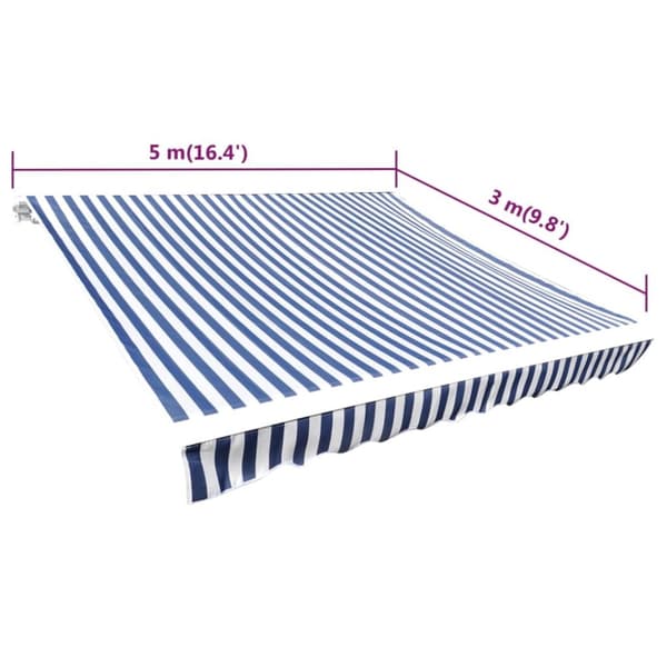 vidaXL Markisduk blå & vit 500x300 cm - Markiser